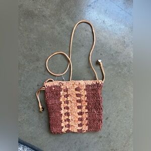 Free people brown straw bag nwot